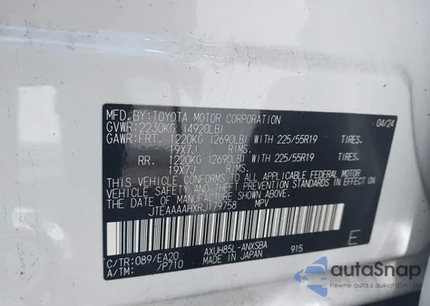 2024 Toyota Venza Limited from USA, damaged, VIN JTEAAAAHXRJ179758